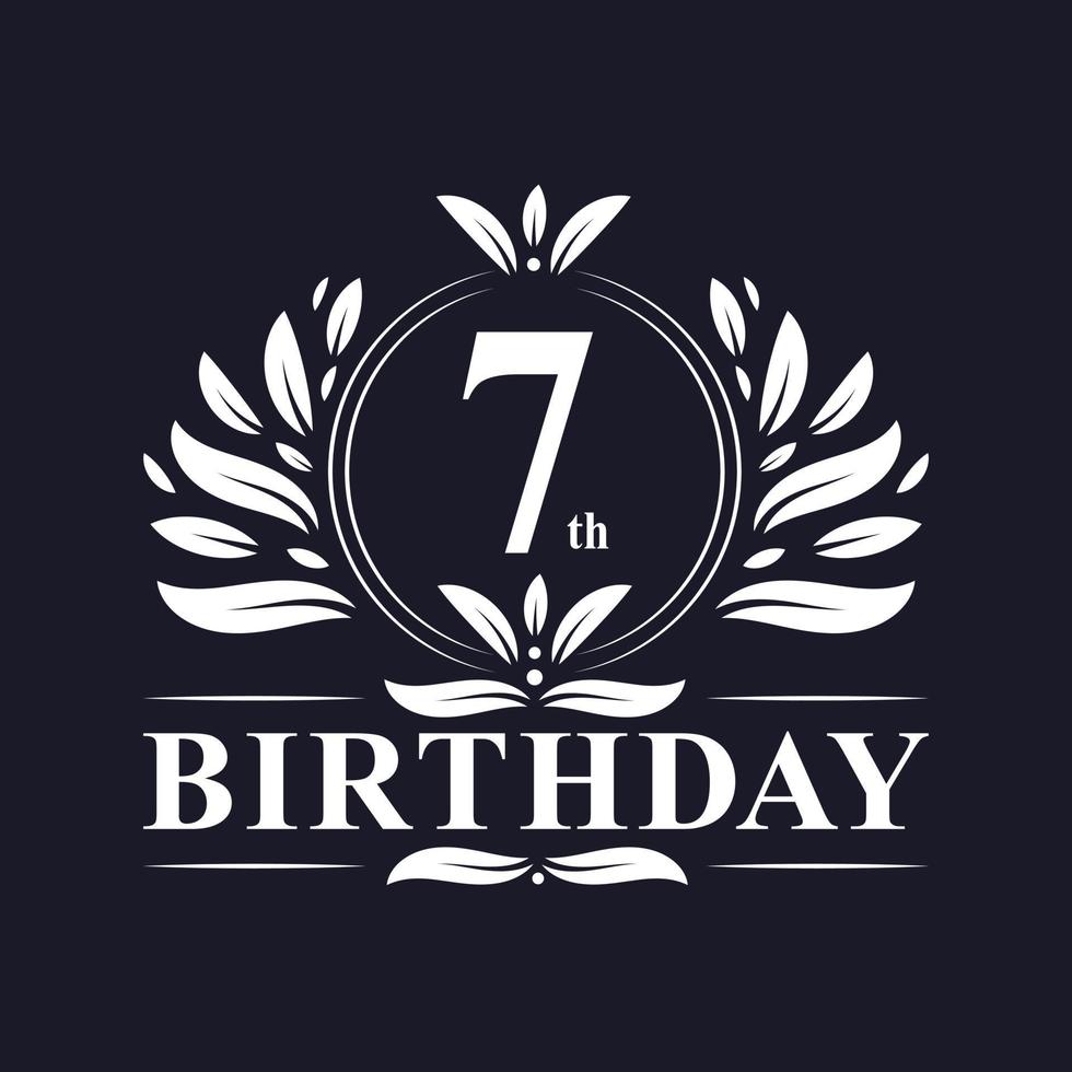 7 years Birthday logo, 7th Birthday celebration. vector