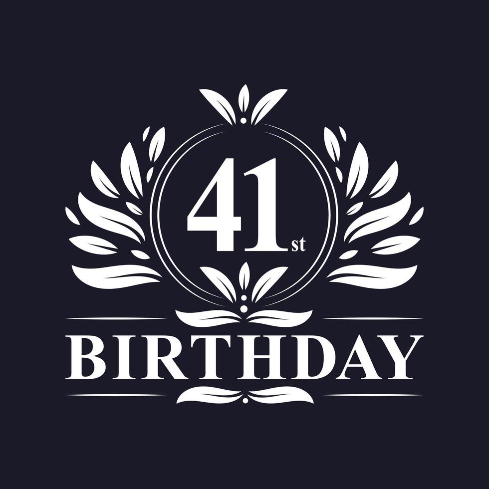 41st Birthday logo, 41 years Birthday celebration. vector