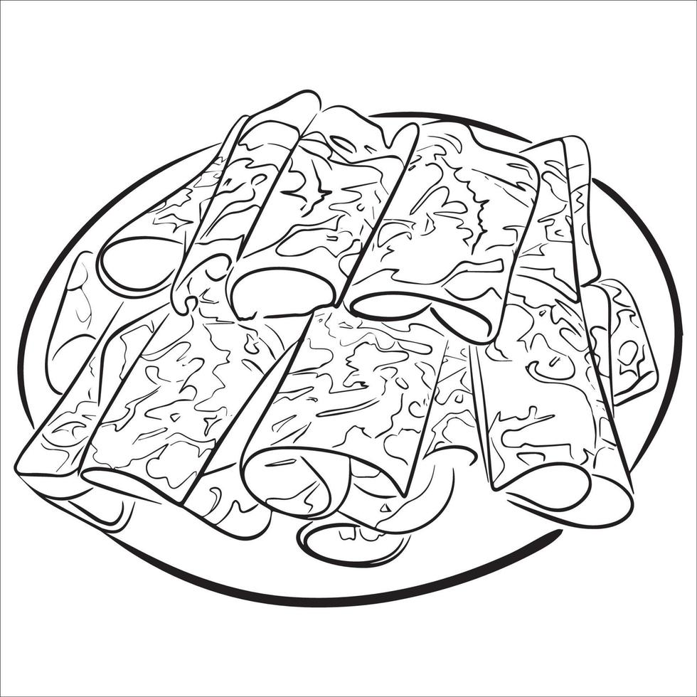 black and white  sliced meat. shabu shabu. hot pot. bulgogi. thinly  beef. Asian food. Korean. China. japanese dish vector
