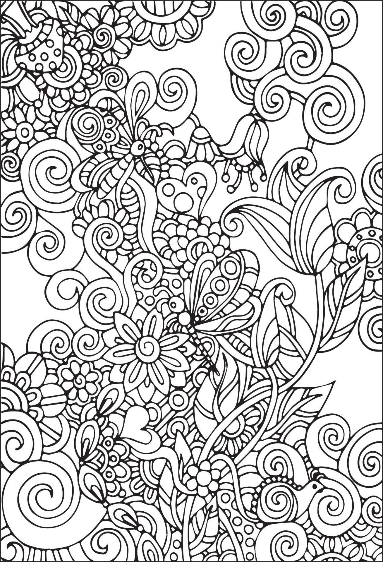 Floral Background Coloring Book Page 8737111 Vector Art at Vecteezy