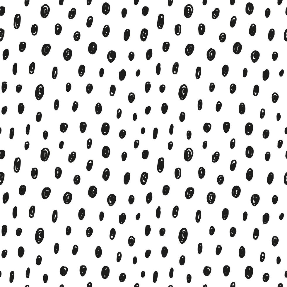 Black and white seamless pattern with random sketched dots. vector