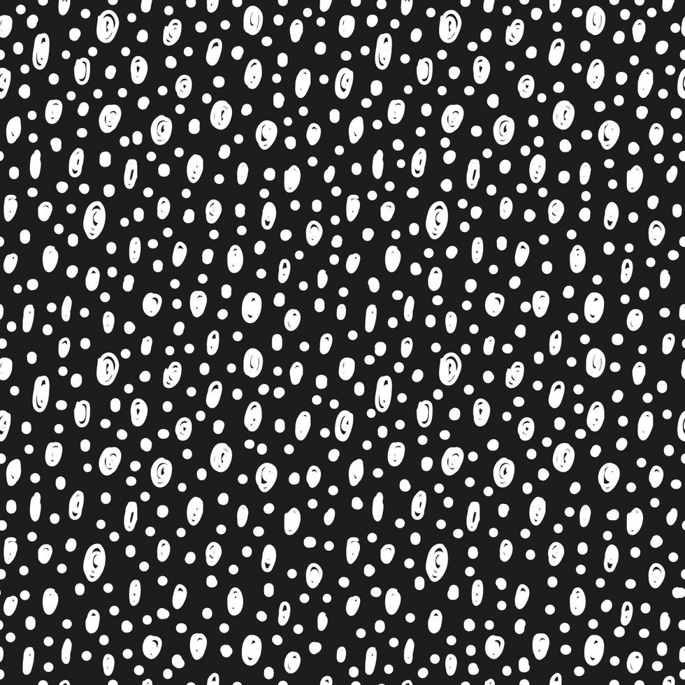 Black and white seamless pattern with random sketched dots. vector