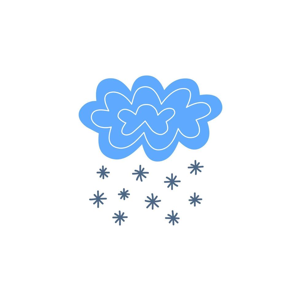 linda nube nevada escandinava para afiches de guardería, artes infantiles, tarjetas boho, baby shower, textil aislado en fondo blanco. vector