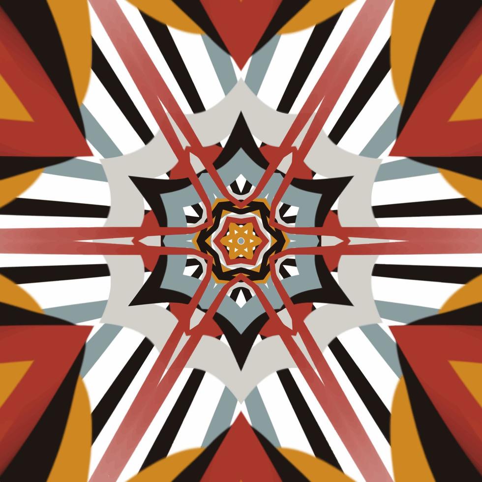Seamless Mandala Pattern Background, Abstract Ethnic Authentic Symmetric Pattern Ornamental Decorative Kaleidoscope vector