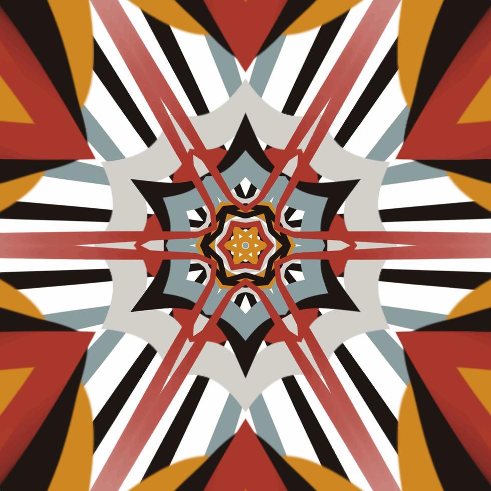 Fondo de patrón de mandala sin costuras, caleidoscopio decorativo ornamental de patrón simétrico auténtico étnico abstracto vector