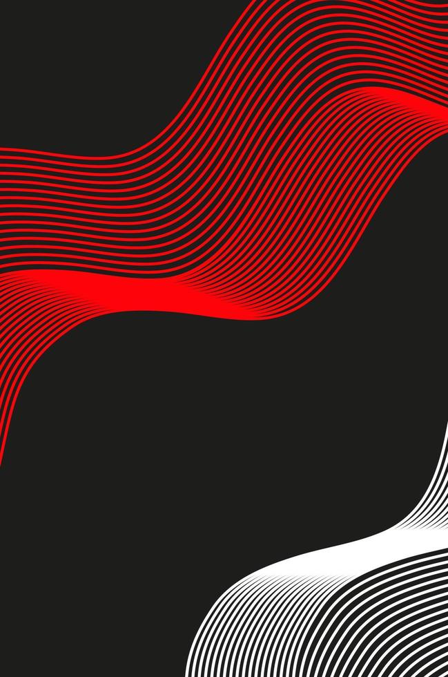 Background with vibrant line waves. Optical illusion. Squiggle thin curves. Minimal modern monochrome art. Abstract tech striped graphics. vector