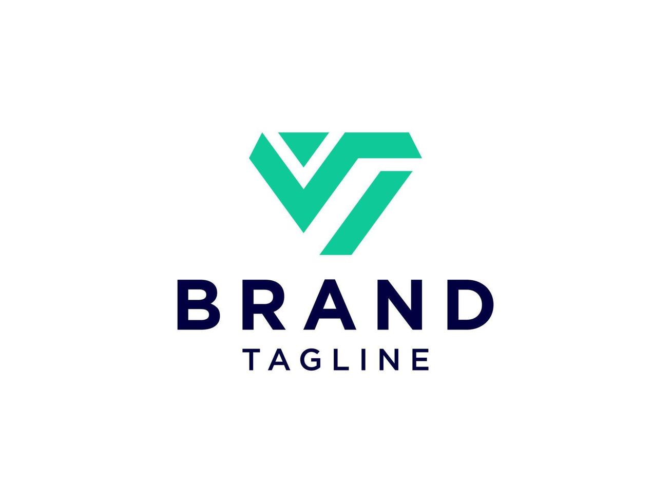 Green Initial Letter V Logo Ribbon Paper Flat Vector Logo Design