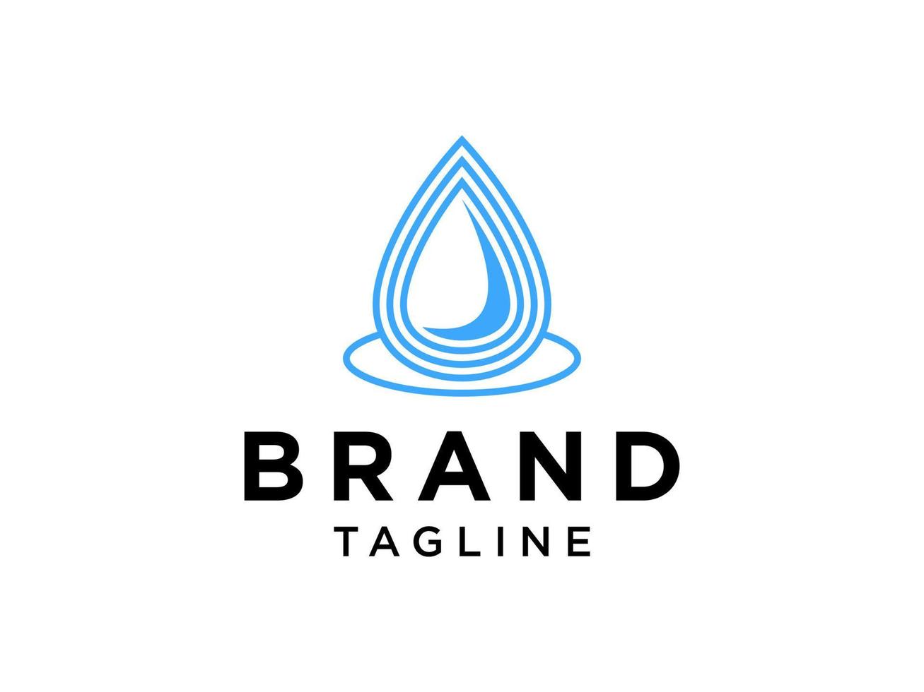 Water Logo. Blue Line Water Drop Icon isolated on White Background. Usable for Business, Science, Healthcare, Medical and Nature Logos. Flat Vector Icon Design Template Element