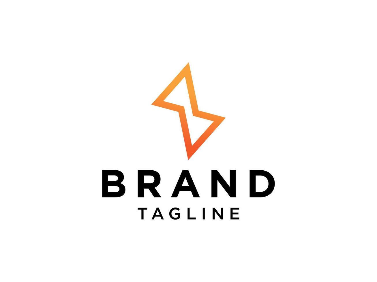 Thunder Bolt Flash Icon Initial Letter S Electricity Logo. Orange Geometric Shape Linear Style isolated on White Background. For Business and Technology Logos. Flat Vector Logo Design Template.