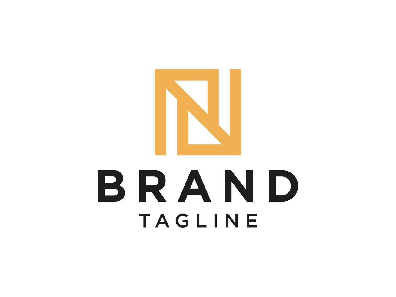 Abstract Square Letter N Logo. Flat Line Vector Logo Design Template Element