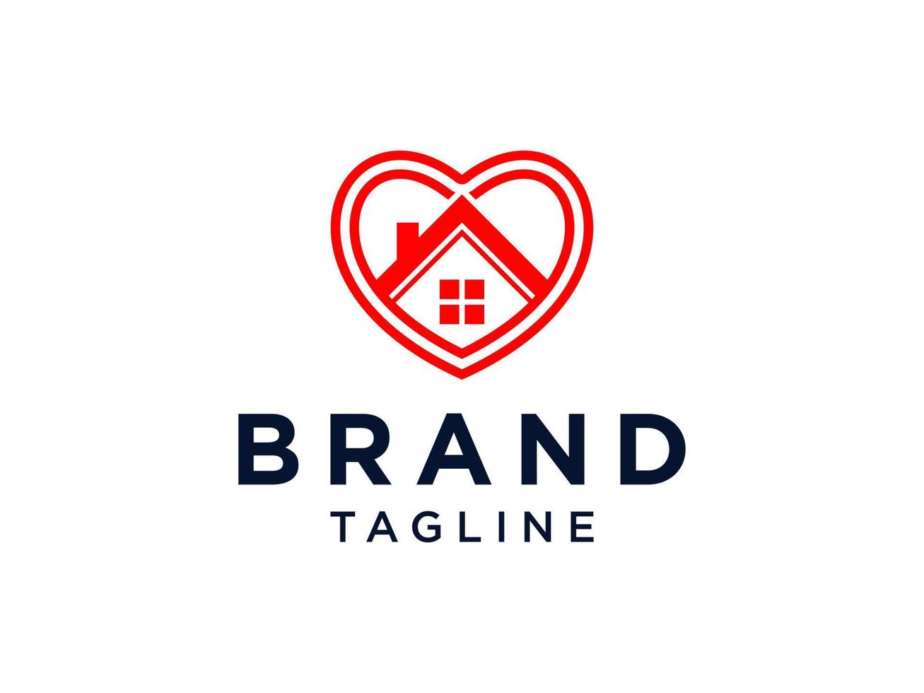 Love Home Logo. Heart and House Icon Combination. Health and Care Symbol. Flat Vector Logo Design Template Element.