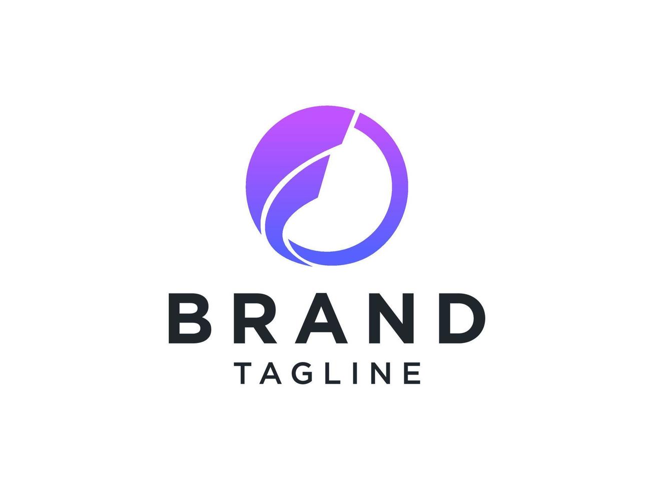 Circular Initial Letter F Business Logo Flat Vector Design.