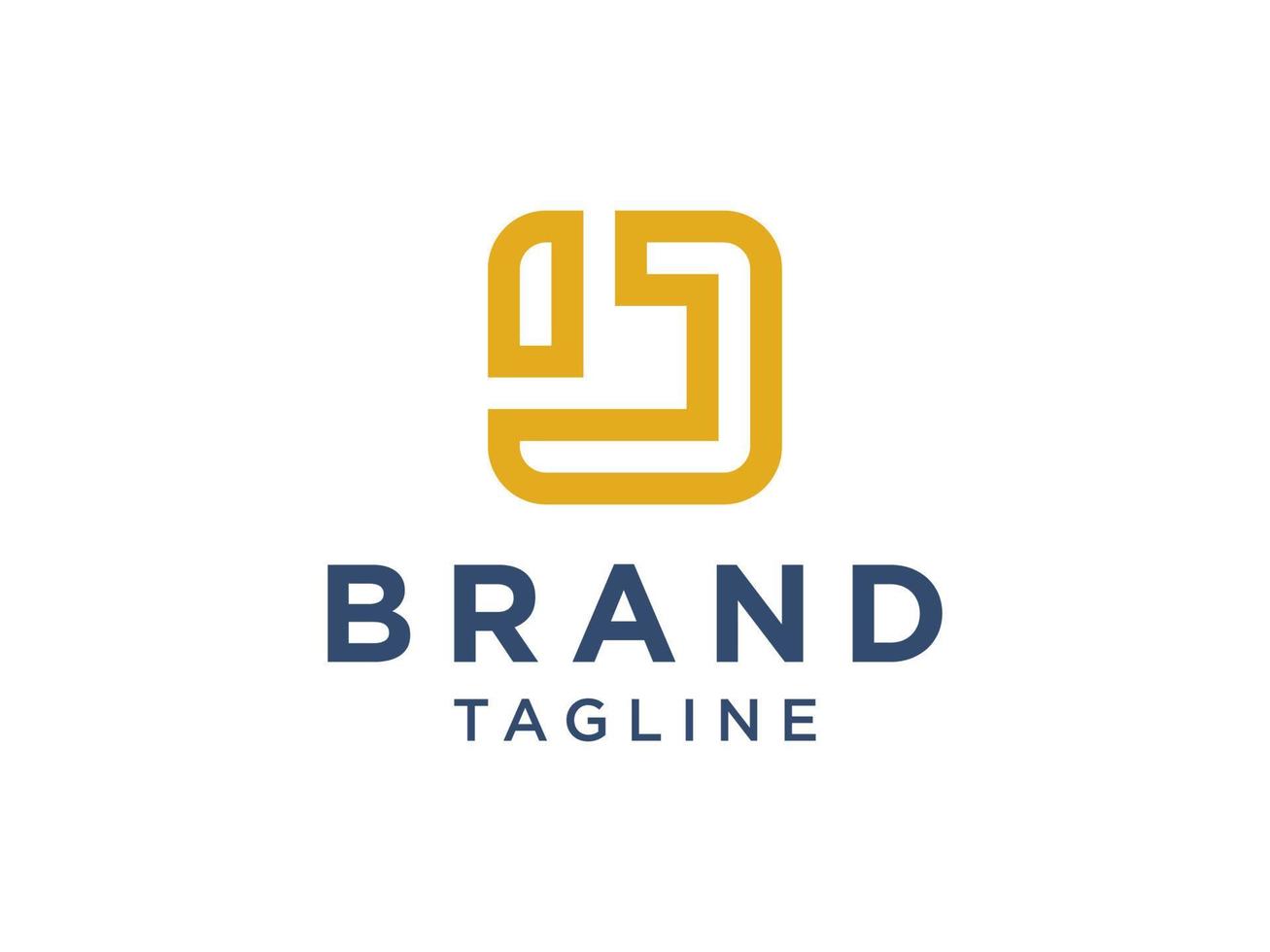 Initial Letter J Logo. Gold Linear Geometric Style isolated on White Background. Usable for Business, Technology and Building Logos. Flat Vector Logo Design Template Element.