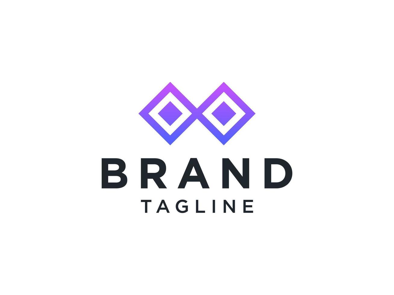 Infinity Logo. Blue Geometric Line Style isolated on White Background. Usable for Business and Branding Logos. Flat Vector Logo Design Template Element