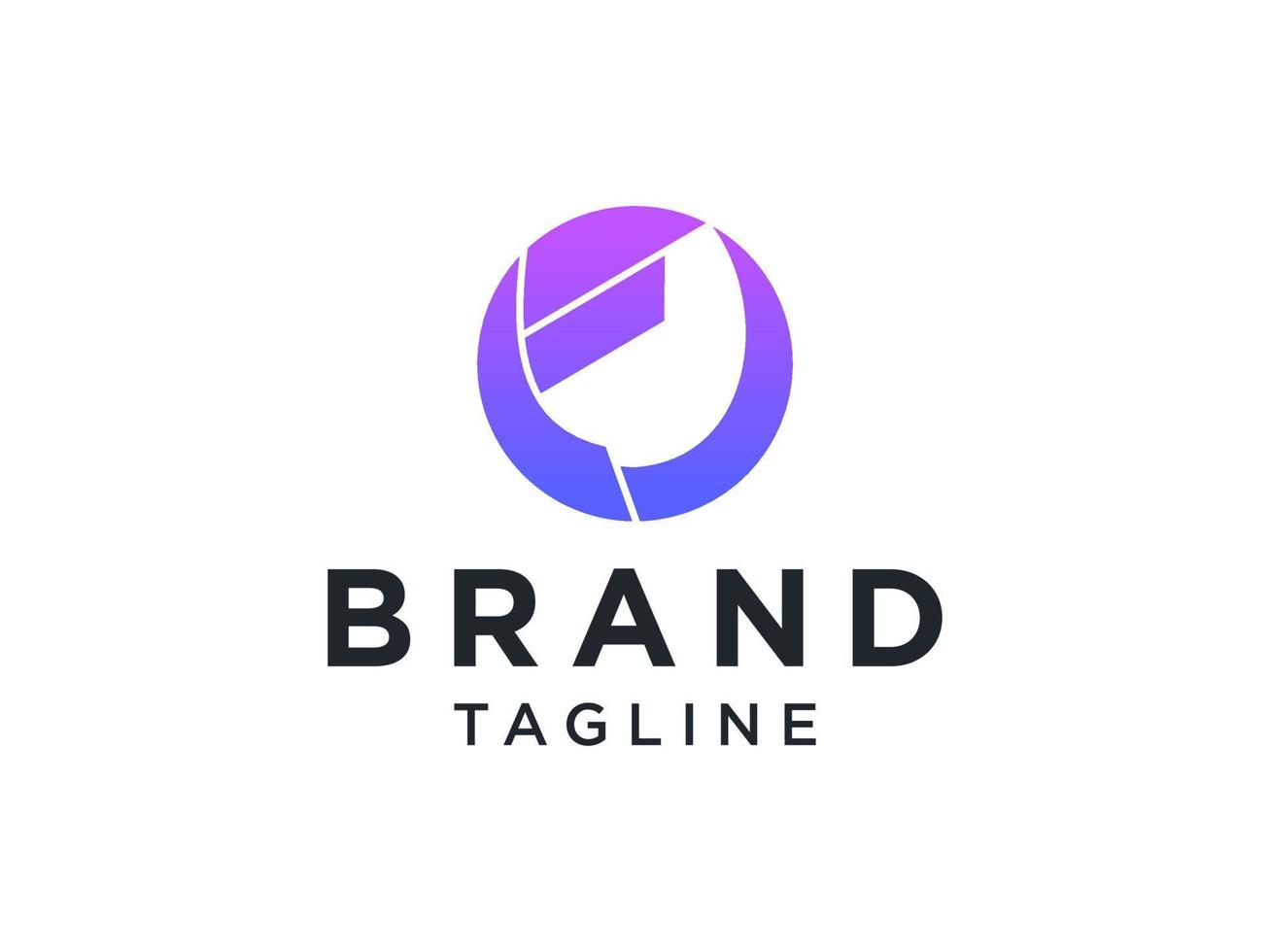 Circular Initial Letter F Business Logo Flat Vector Design.
