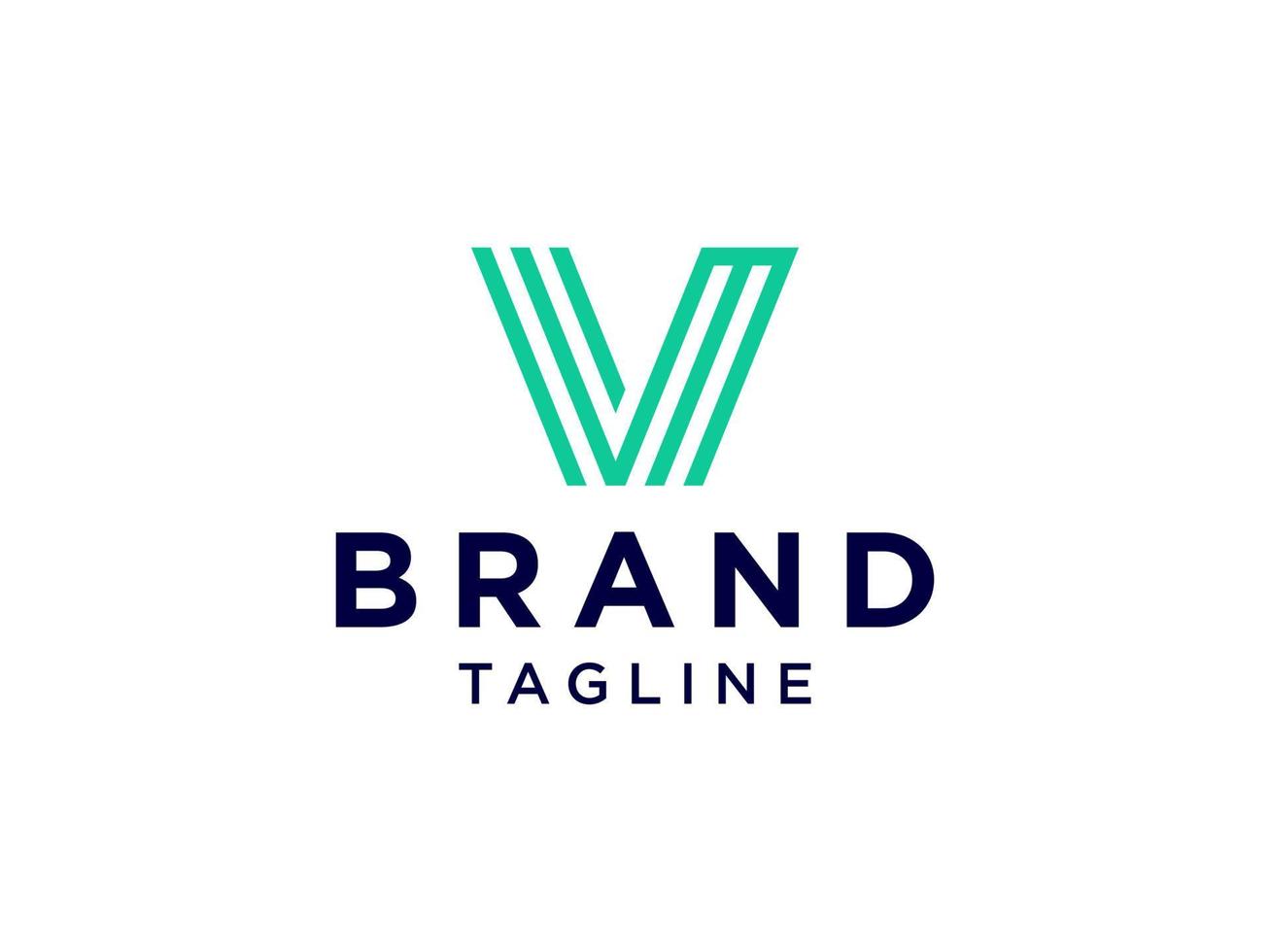 Green Initial Letter V Logo Ribbon Paper Flat Vector Logo Design