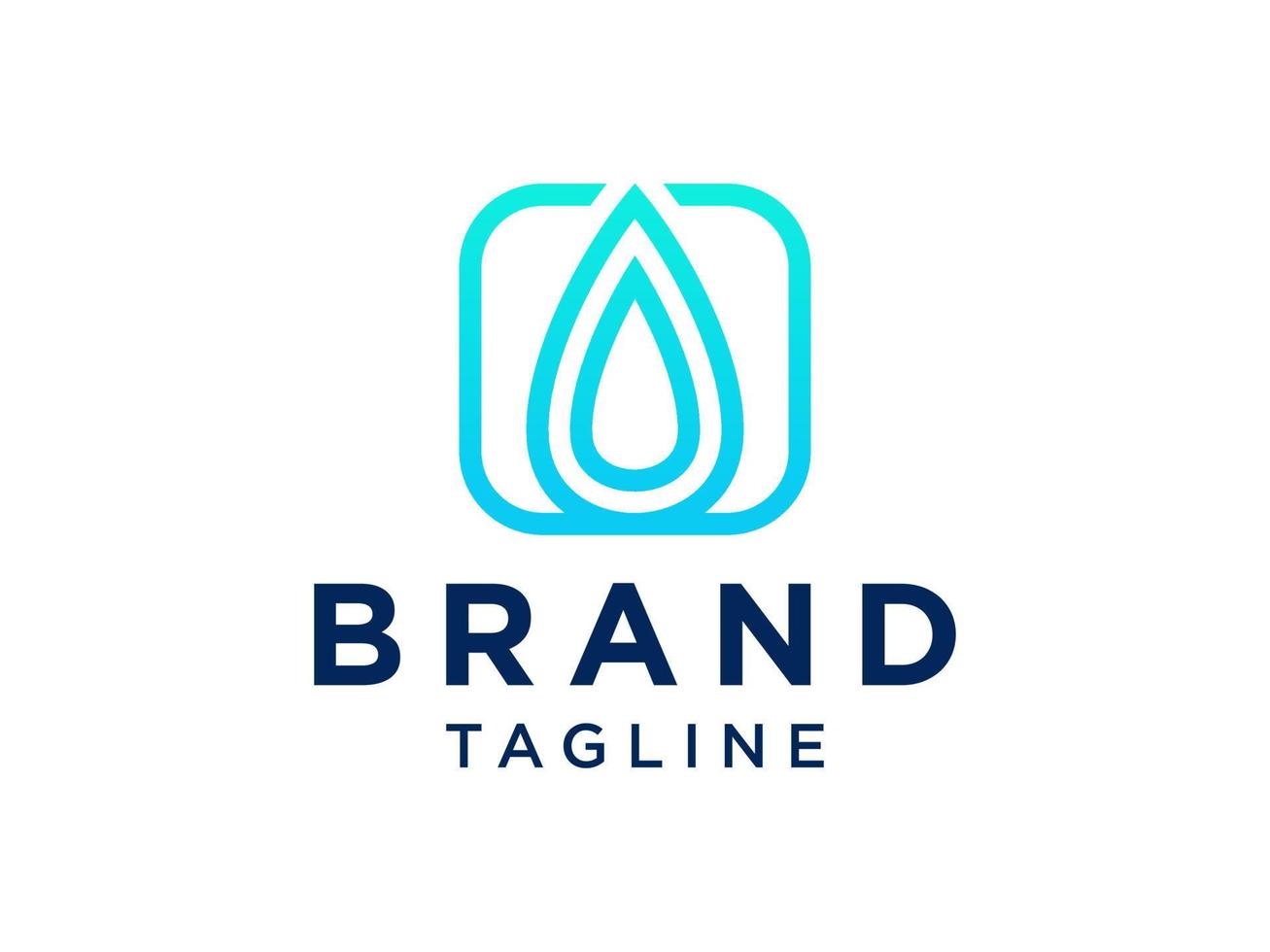 logotipo de agua gota de agua azul vinculada con la línea del círculo alrededor aislada sobre fondo blanco. utilizable para logotipos de negocios, ciencia, salud, medicina y naturaleza. elemento de plantilla de diseño de logotipo de vector plano.