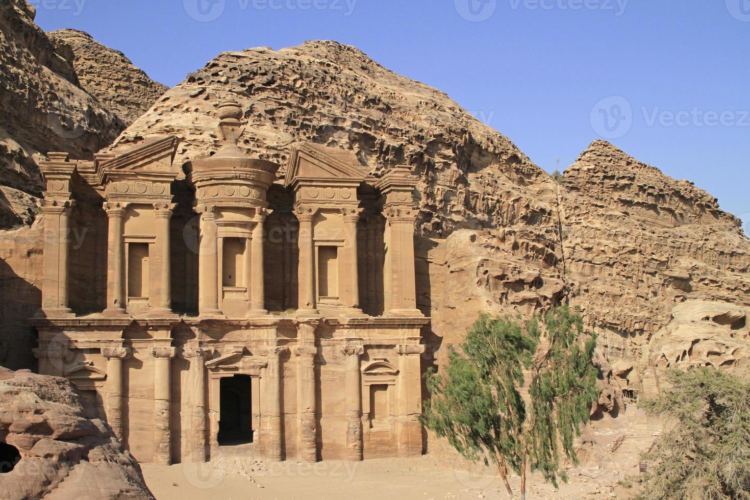 The Monastery - also known as Ad Deir - a monumental building carved out of rock in the ancient Jordanian city of Petra. photo