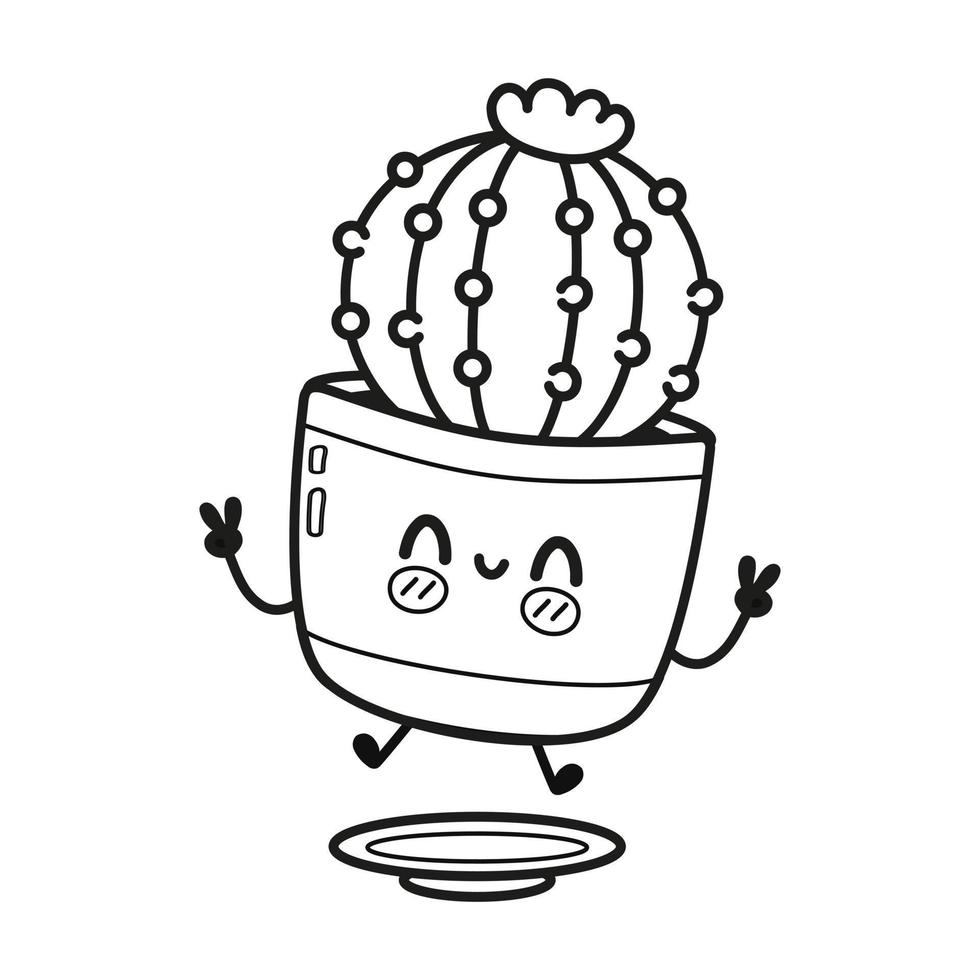 Cactus character illustration vector