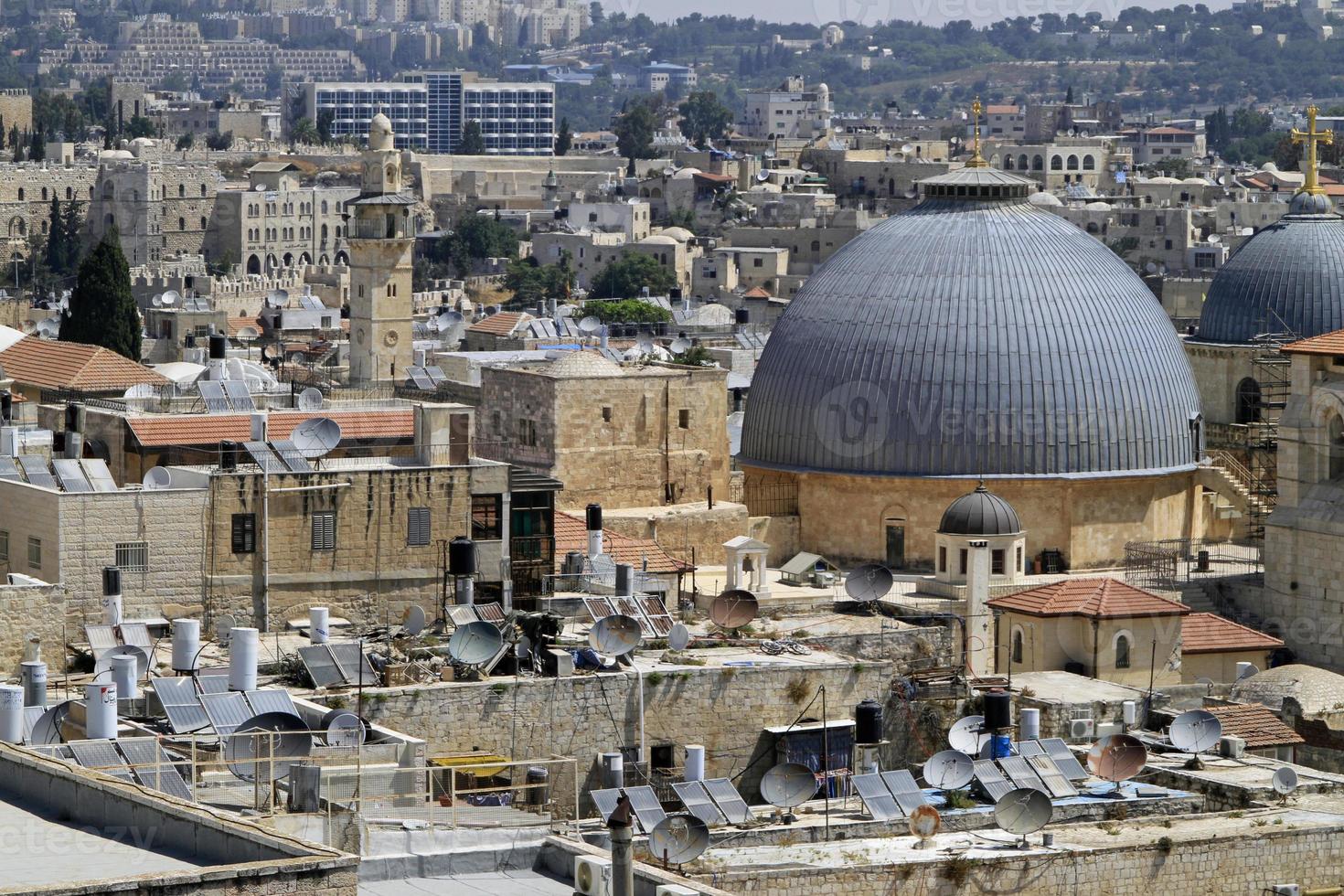 Jerusalem cityscape with the Church of the holy Sepulchre photo