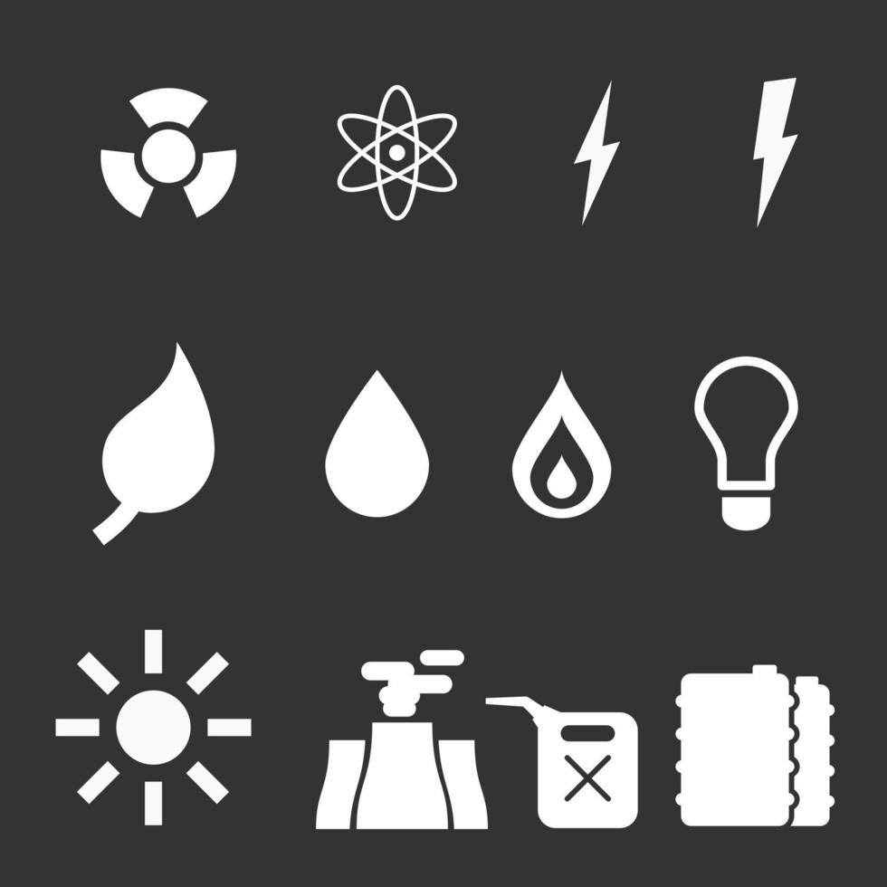 Energy and electrics iconic symbol vector
