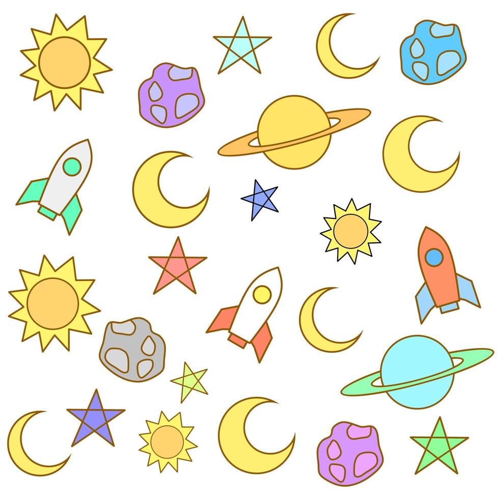 Astronomy cute background vector