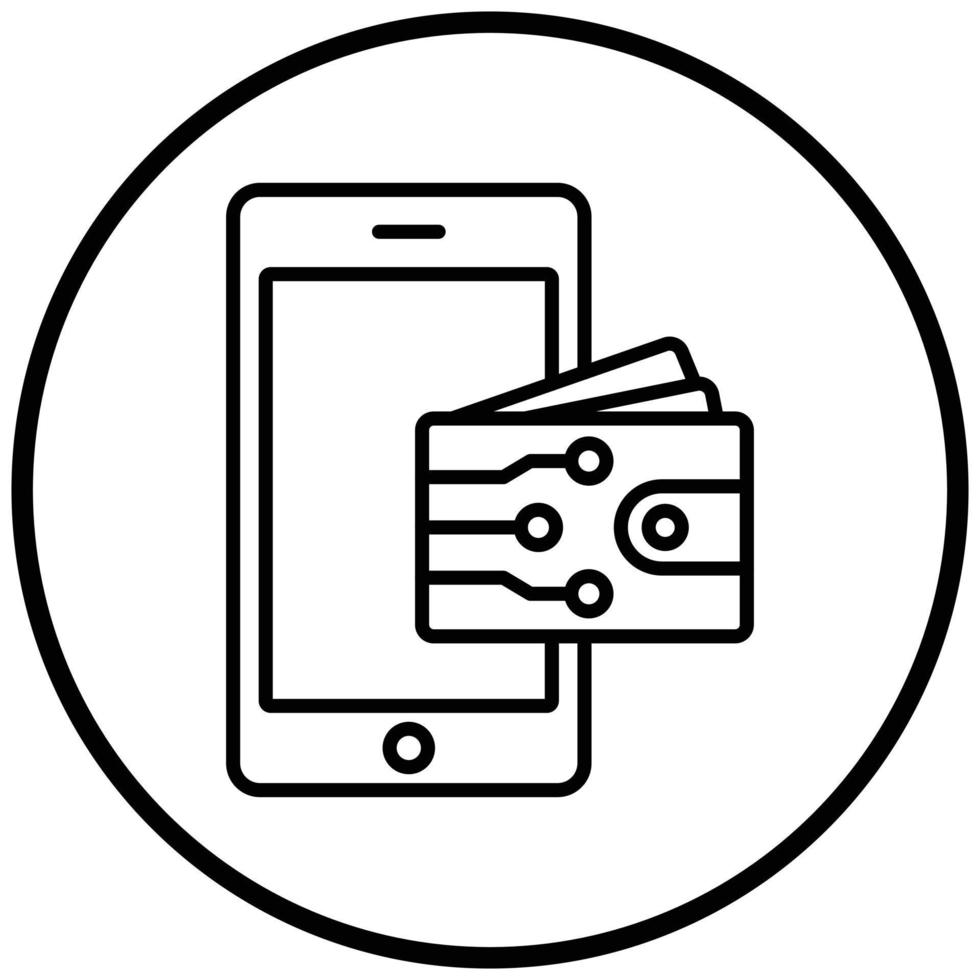 Digital Wallet Icon Style vector