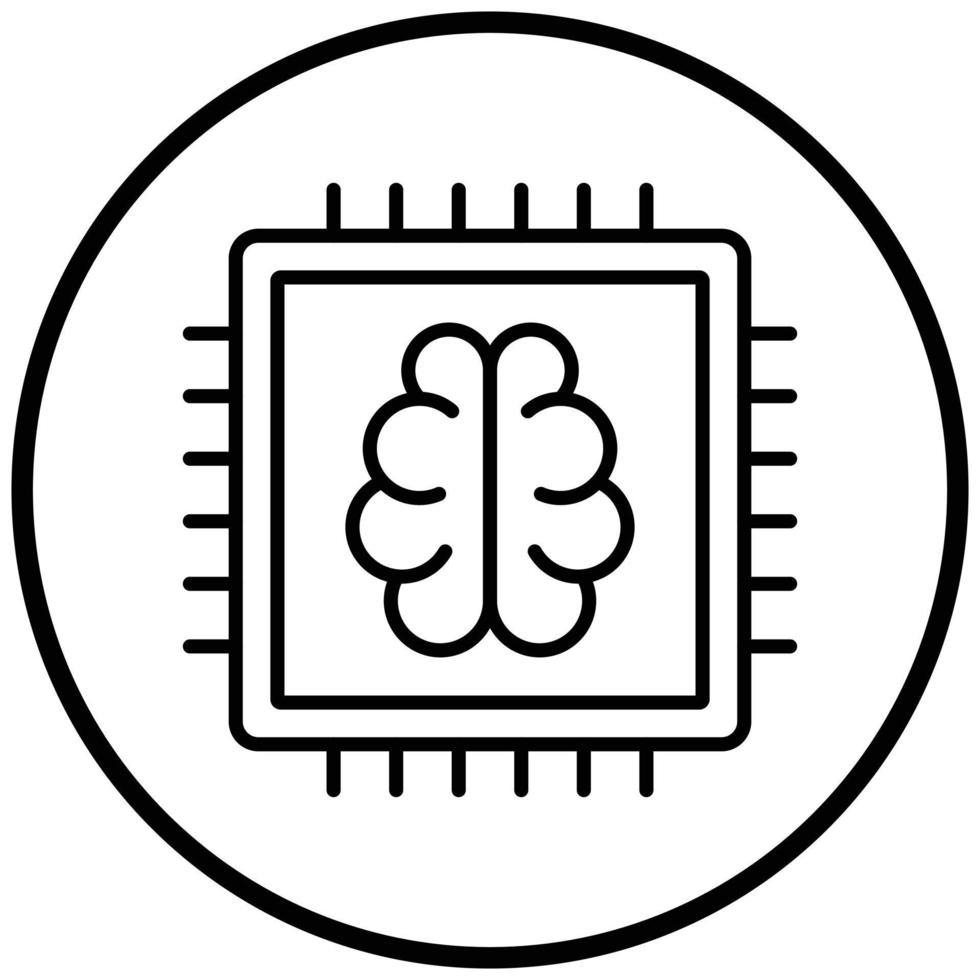 Brain Chip Icon Style vector