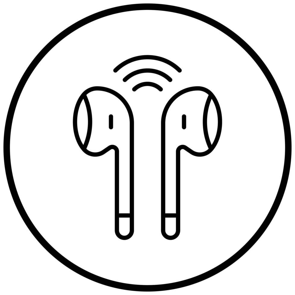 Wireless Earphones Icon Style vector
