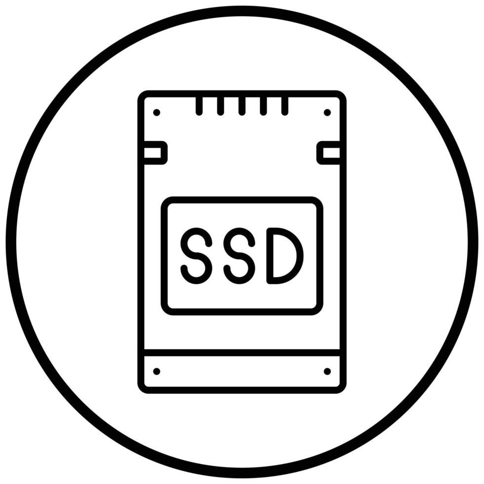 estilo de icono de tarjeta ssd vector