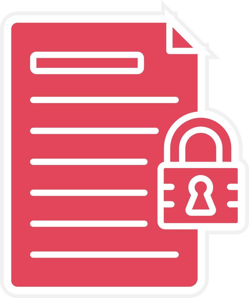Document Locked Icon Style vector