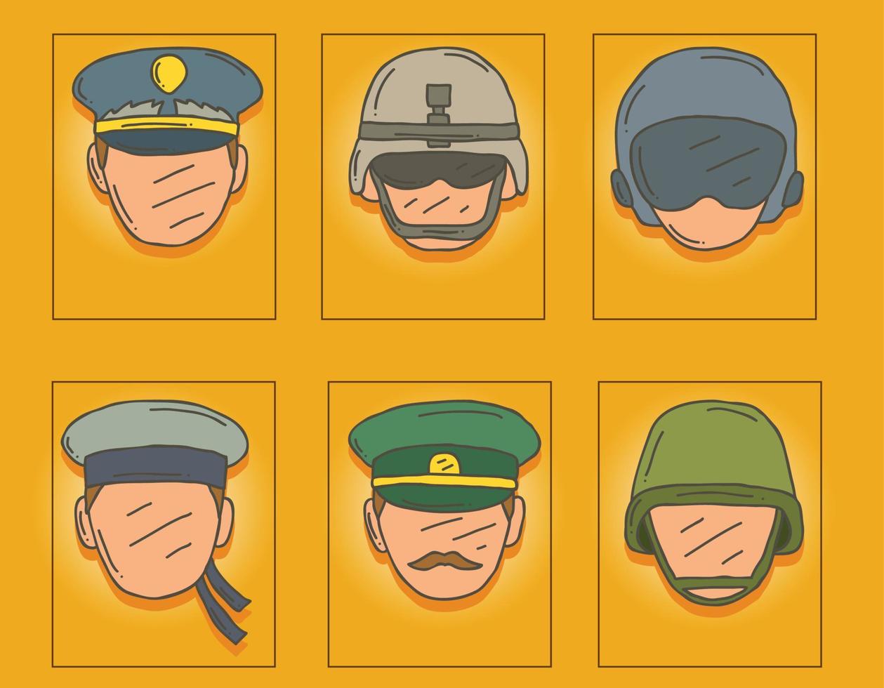 conjunto de iconos de profesiones militaresfuerzas armadas vector