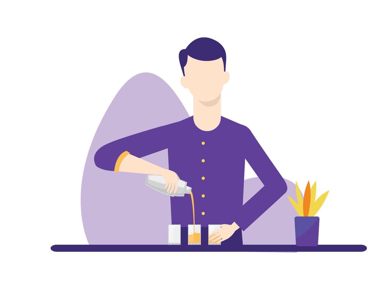 Bartender flat design illustration vector