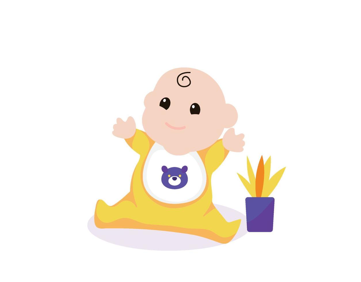 Flat Design Single Baby Icon vector