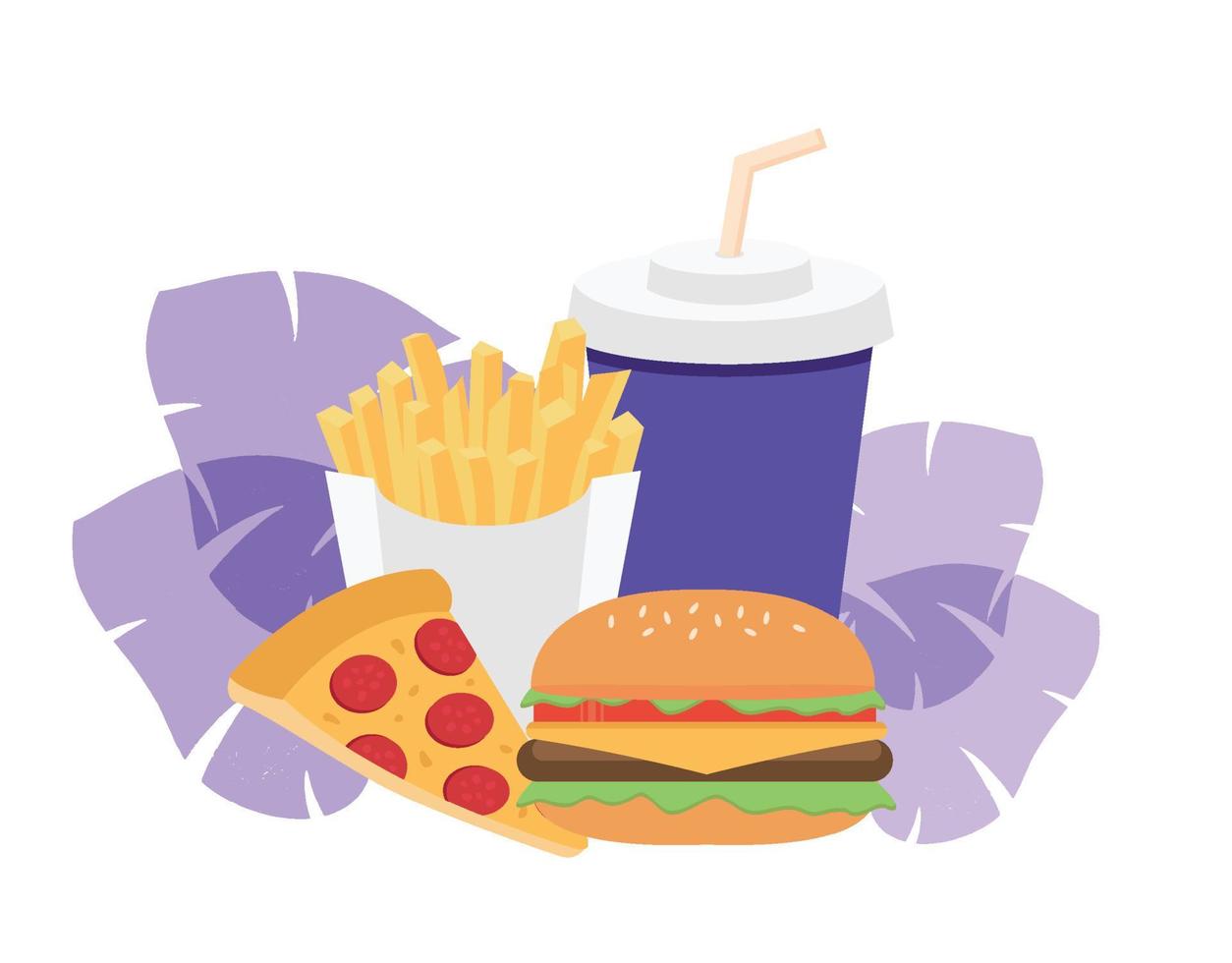 Flat design fast food vector