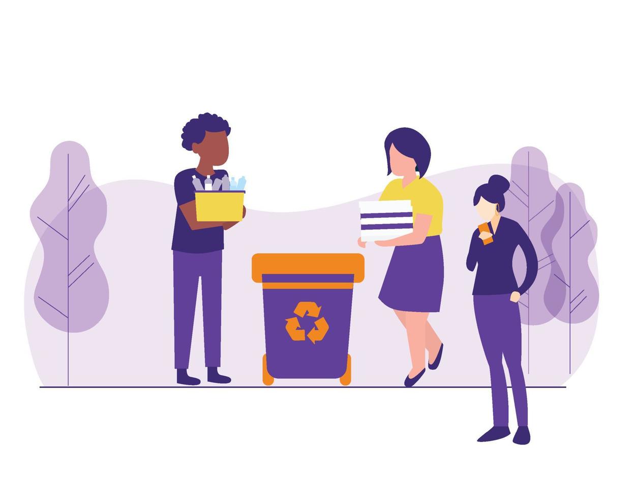 Garbage Recycling Flat Design vector