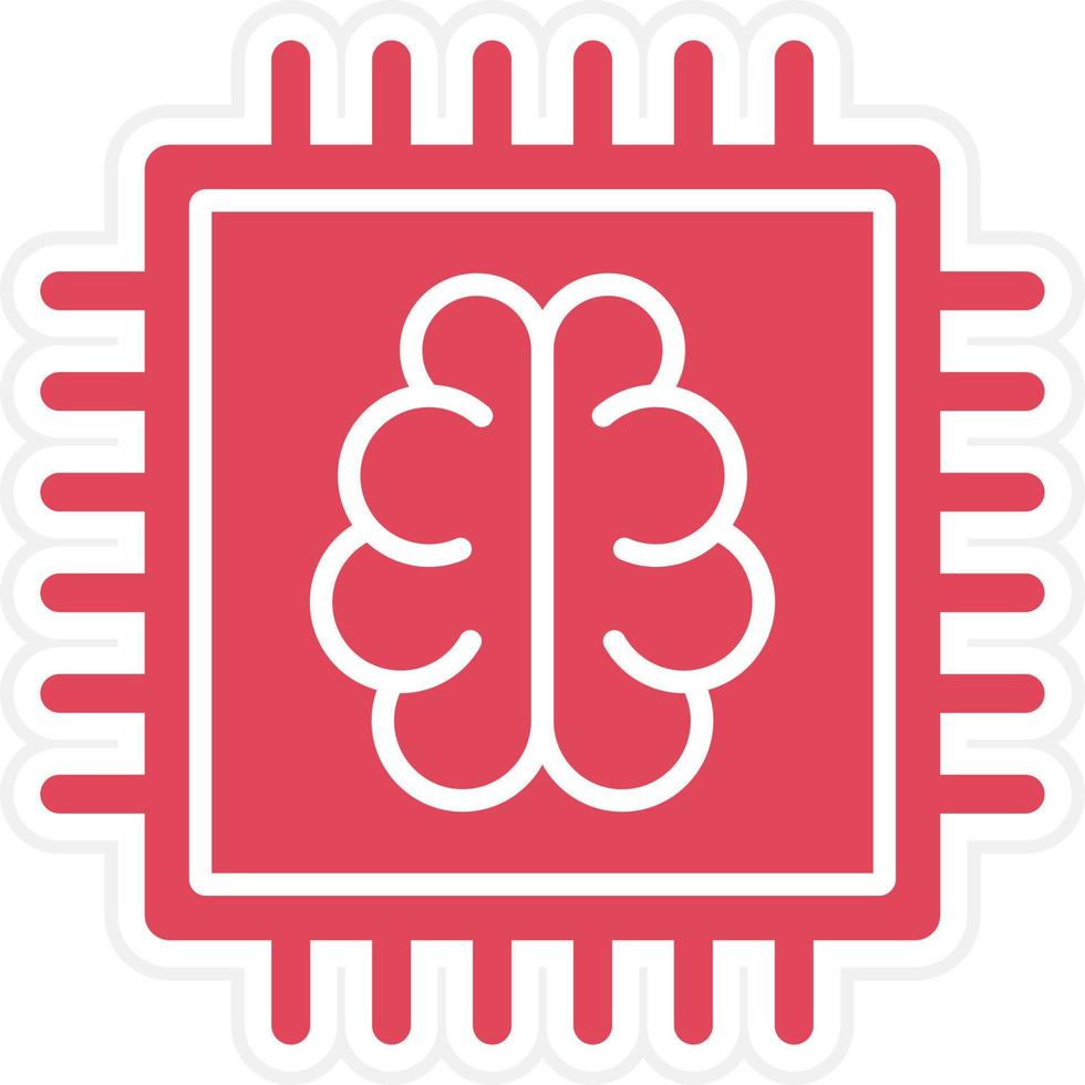 Brain Chip Icon Style vector