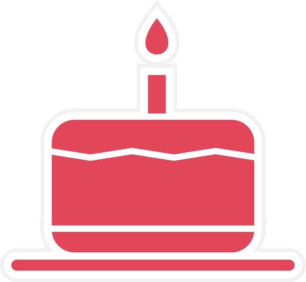 estilo de icono de pastel de cumpleaños vector