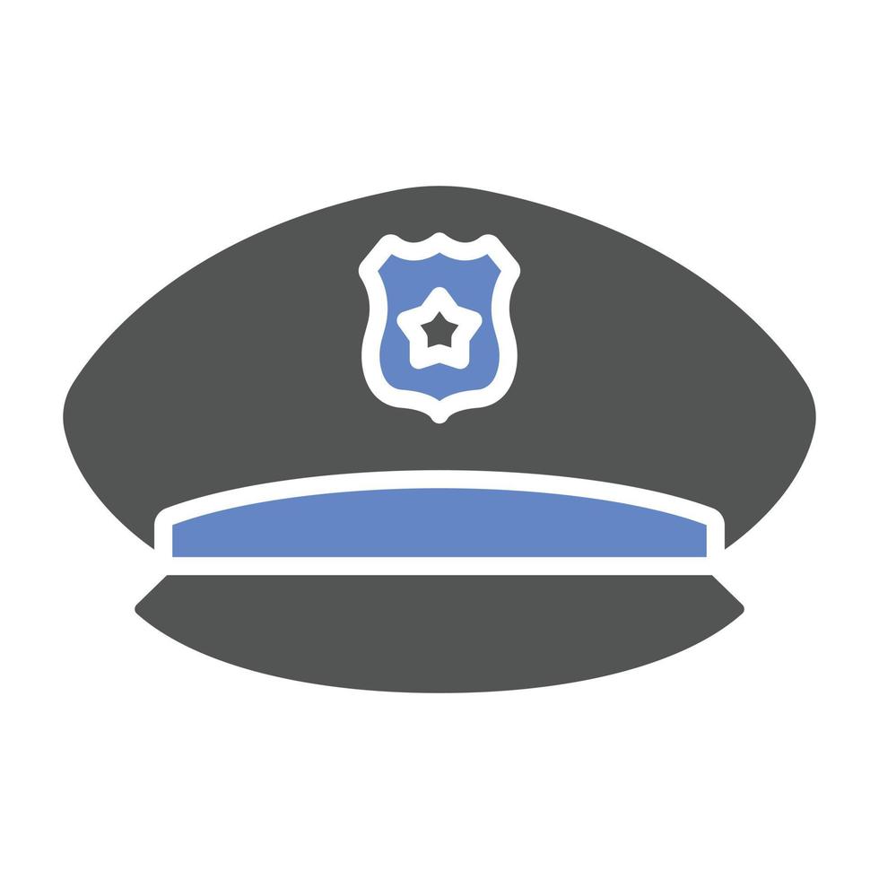 estilo de icono de sombrero de policía vector