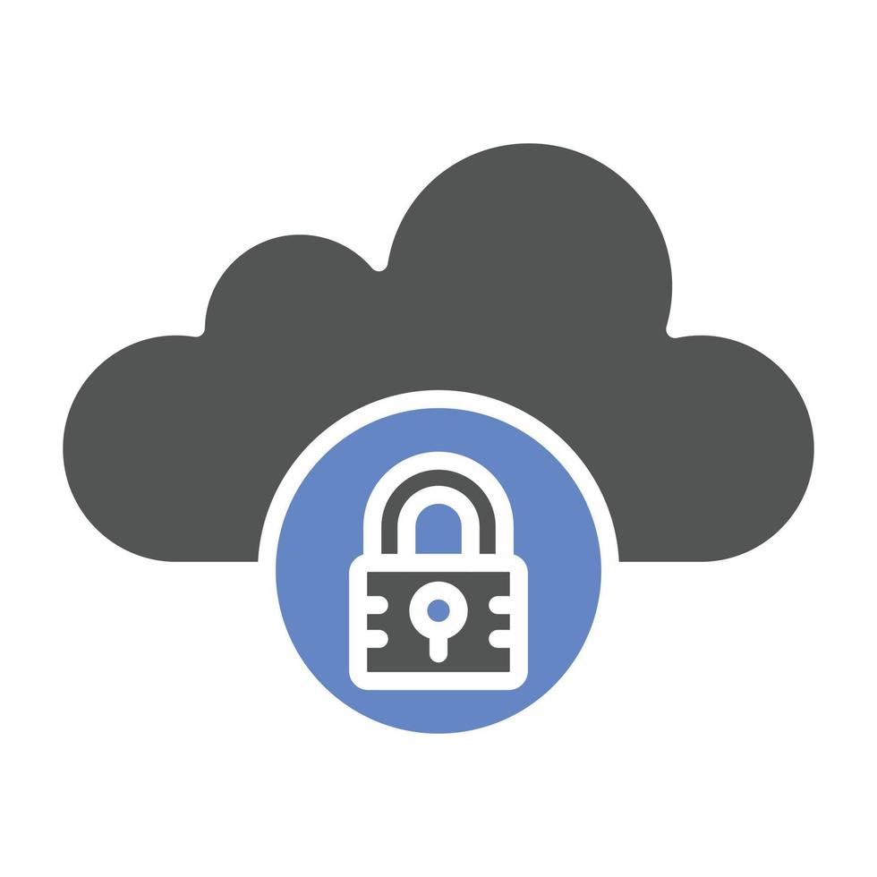 Cloud Locked Icon Style vector