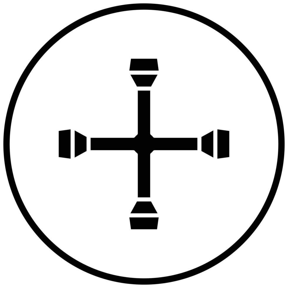 Cross Wrench Icon Style vector