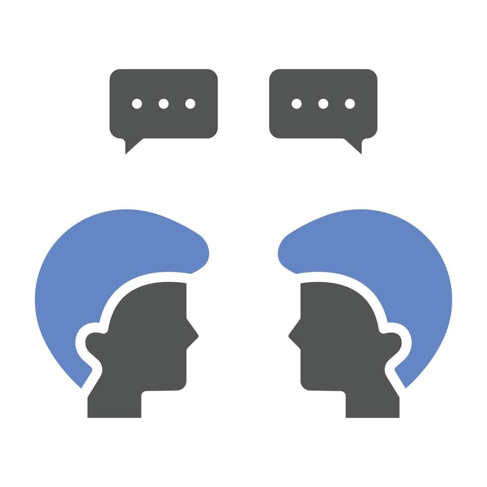 Face to Face Talk Icon Style vector