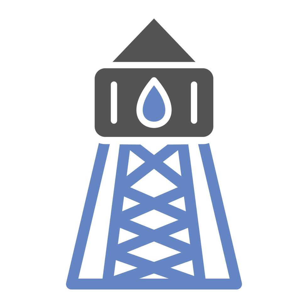 estilo de icono de torre de agua vector