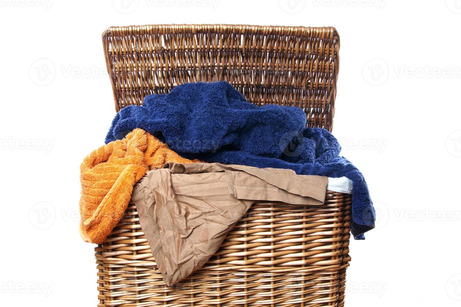 laundry basket on white photo