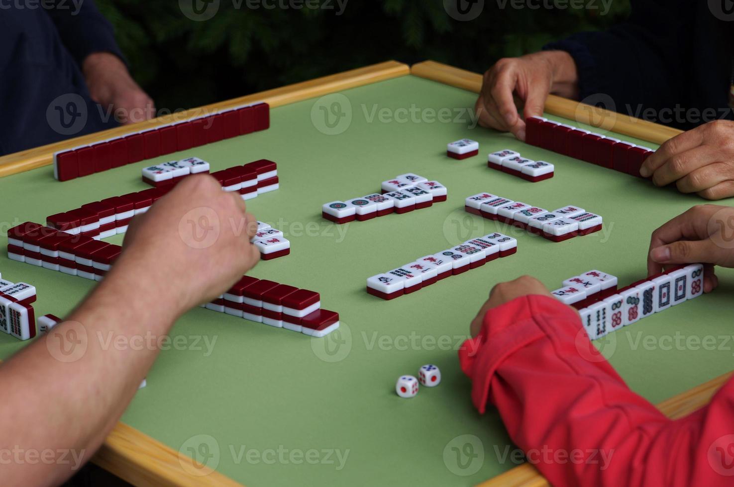 playing mahjong game photo