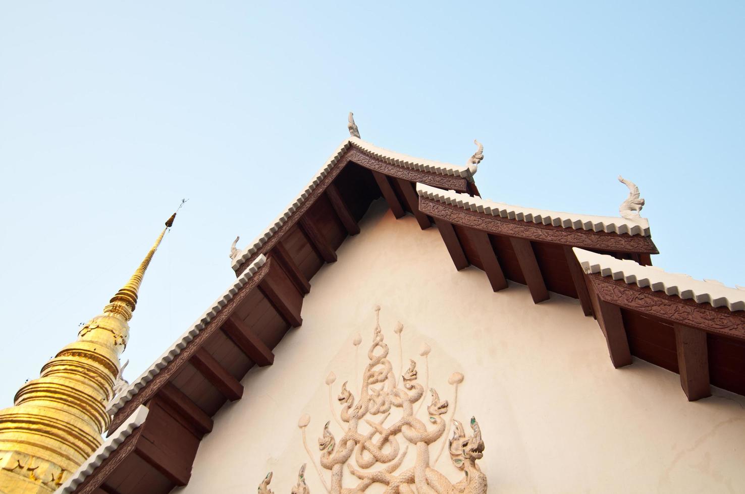 Ancient temple and pagoda in nan province, Thailand. photo