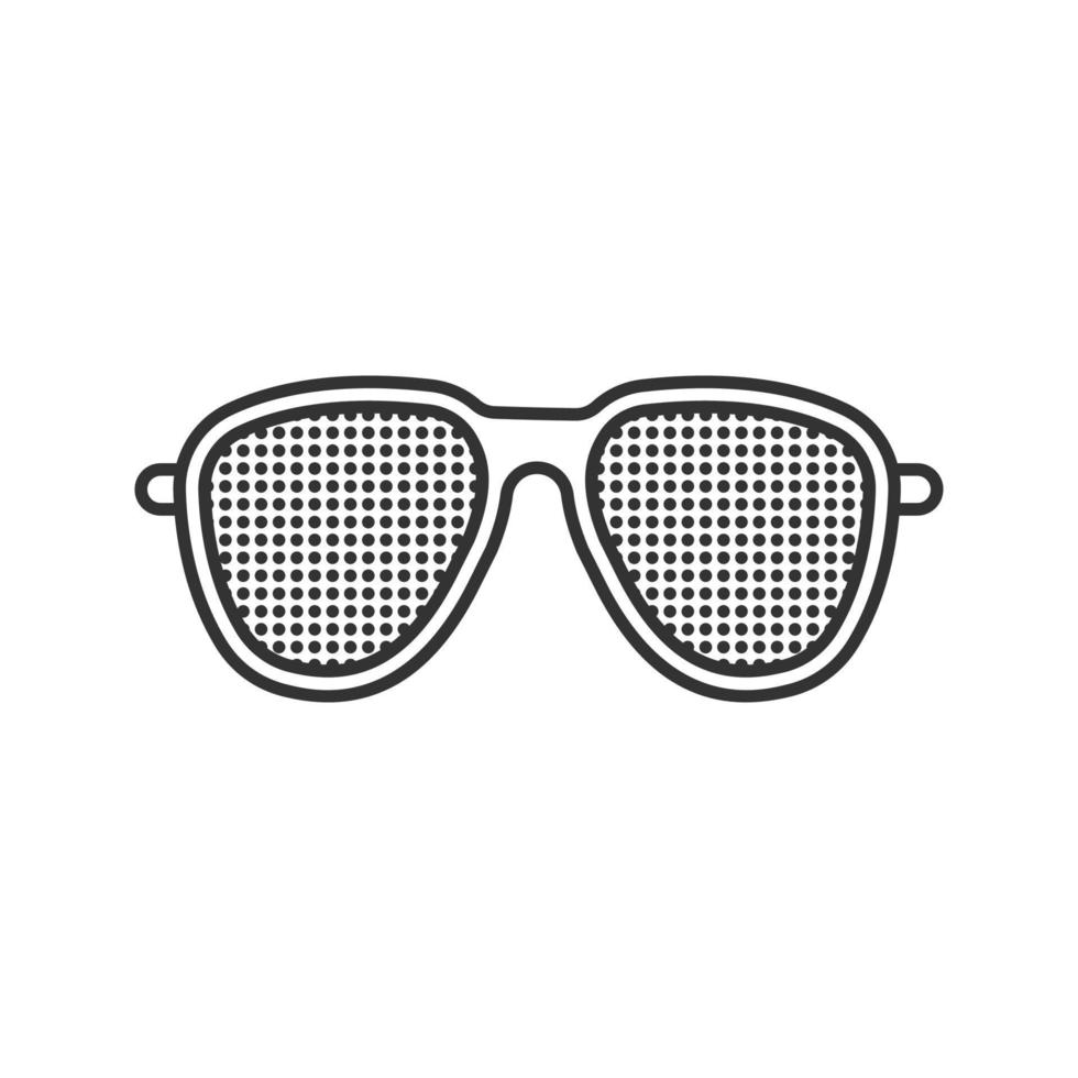 icono lineal de gafas estenopeicas. vasos estenopeicos. ilustración de línea delgada. gafas médicas con agujeros. dibujo de contorno aislado vectorial vector