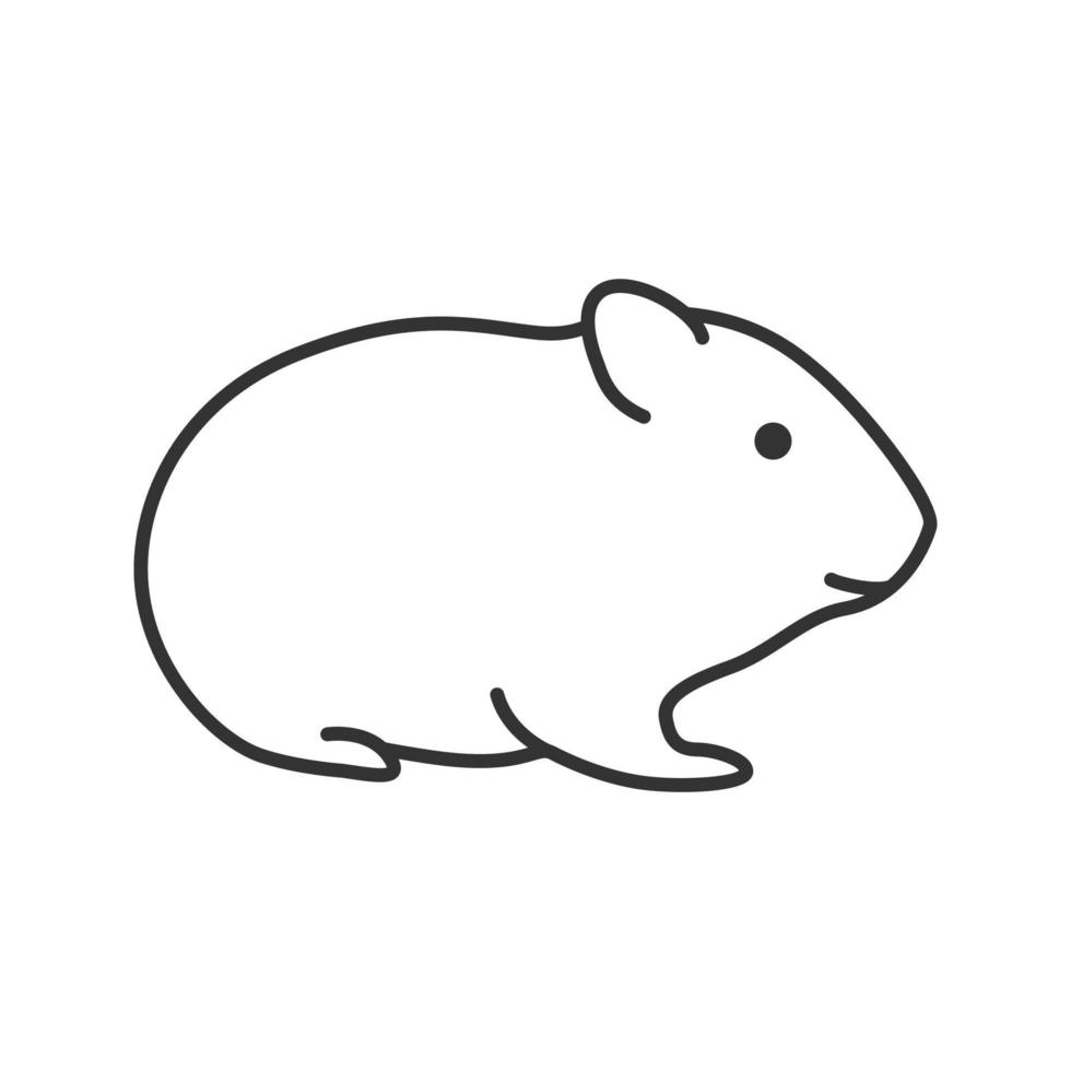 Hamster linear icon. Thin line illustration. Rodent. Contour symbol. Vector isolated outline drawing