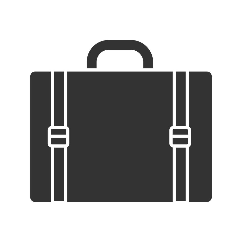 Travel luggage suitcase glyph icon. Silhouette symbol. Negative space. Vector isolated illustration
