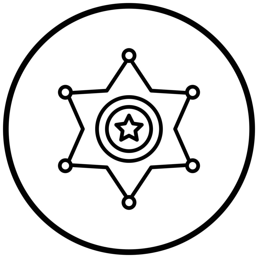 Sheriff Badge Icon Style vector